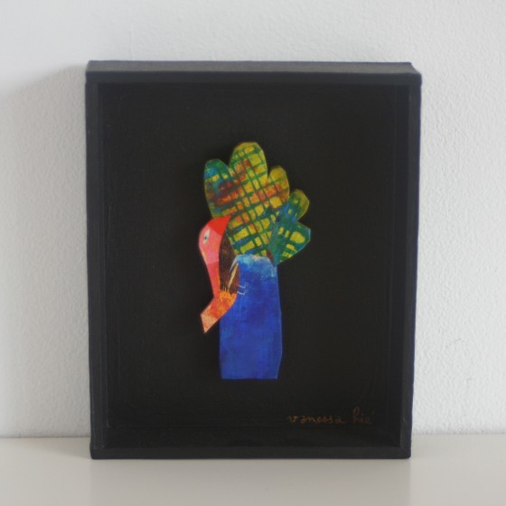 Arbre Fleur n°5, cadre carton noir (11x12,5 cm, 120 euros)